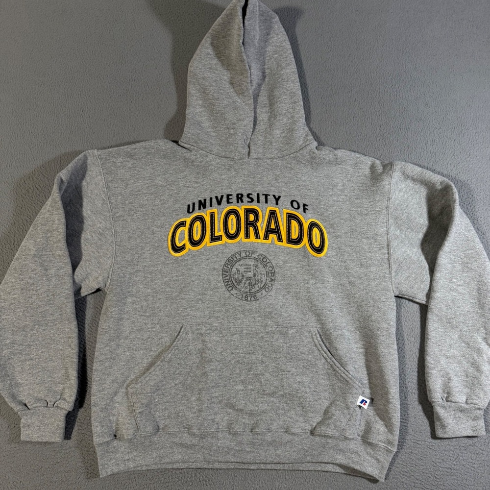 VTG University of‎ Colorado Buffaloes Russell Athletic Hoodie Sweatshirt Size M